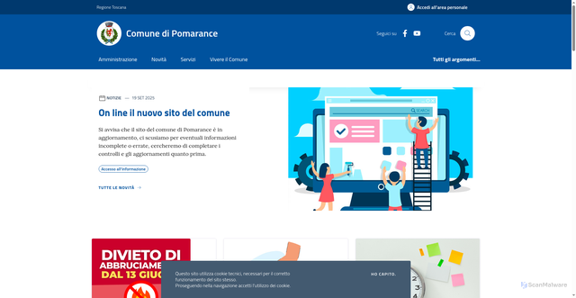 Security scan screenshot of https://www.comunepomarance.it