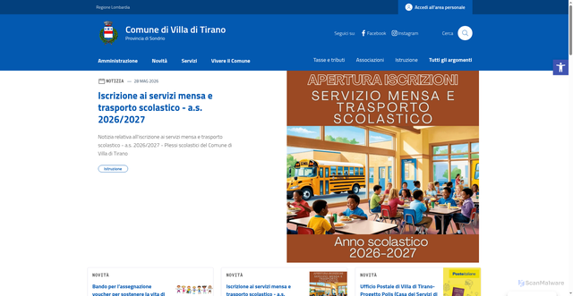 Security scan screenshot of https://www.comune.villaditirano.so.it