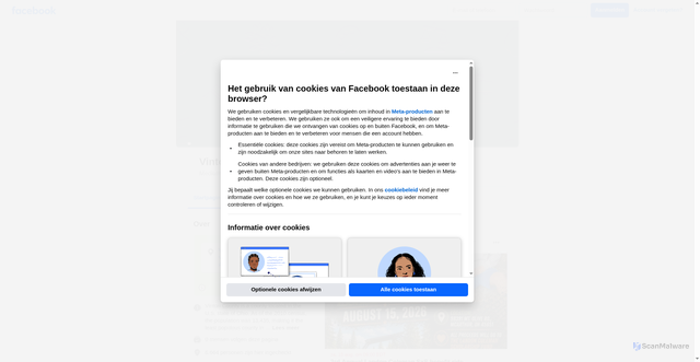 Security scan screenshot of https://nl-be.facebook.com/pages/Vinton-County-Ohio/108382302515529