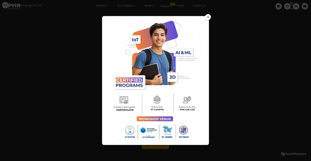 Security scan screenshot of https://www.phntechnology.com/
