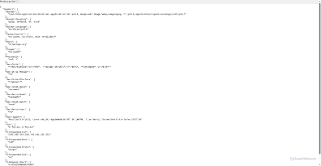 Security scan screenshot of https://httpbingo.org/headers