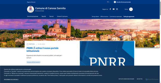 Security scan screenshot of https://www.comune.canosasannita.ch.it/