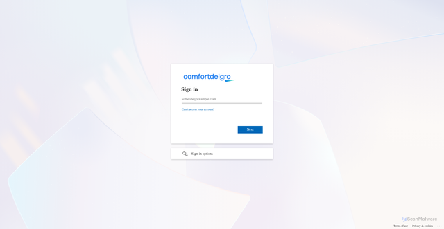 Security scan screenshot of https://comfortdelgro.sharepoint.com