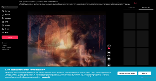 Security scan screenshot of https://vt.tiktok.com/ZS9c687pa/