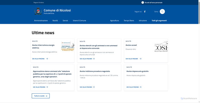 Security scan screenshot of https://www.comune.nicolosi.ct.it/