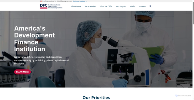 Security scan screenshot of https://www.dfc.gov/