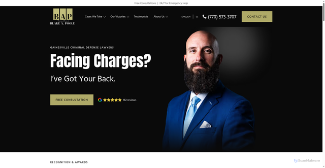 Security scan screenshot of https://blakepoolelaw.com/