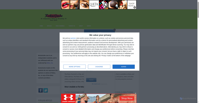 Security scan screenshot of https://www.rokuguide.com/channels/the-roku-channel