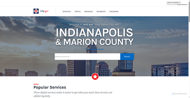 Security scan screenshot of https://www.indy.gov/