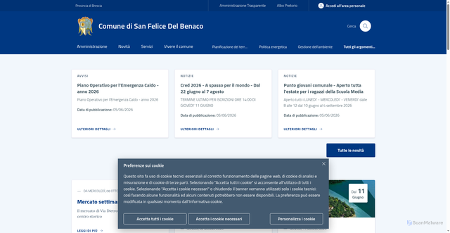 Security scan screenshot of https://www.comune.sanfelicedelbenaco.bs.it