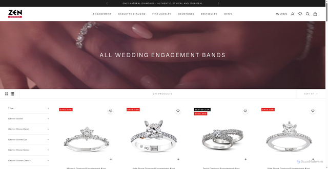Security scan screenshot of https://us.zendiamond.com/collections/engagement-wedding-band?srsltid=AfmBOooR_aWiPvfr9g4-IBj9TDQ-IS4_cvsGfoaNGJWFbLKjzhijdk_M