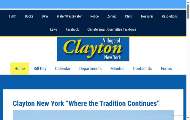 Security scan screenshot of https://www.villageofclaytonny.gov/