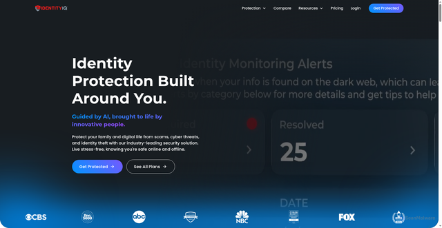Security scan screenshot of https://identityiq.com