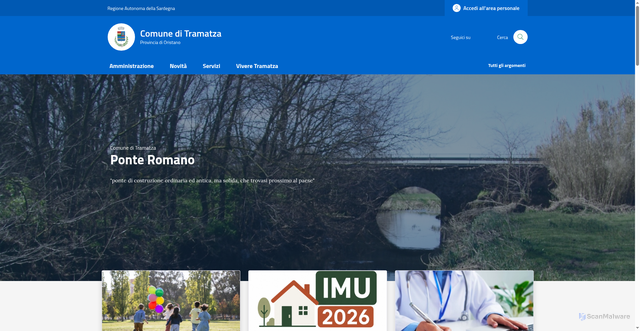 Security scan screenshot of https://www.comune.tramatza.or.it