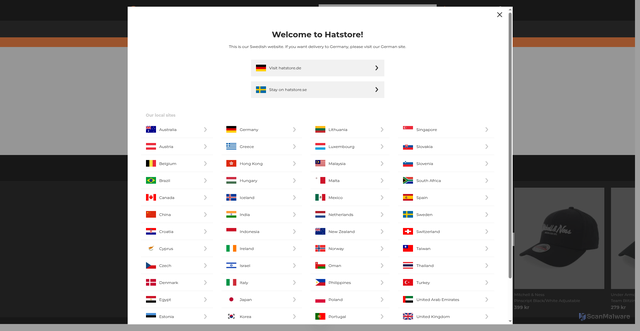 Security scan screenshot of https://hatstore.se
