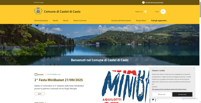 Security scan screenshot of https://www.comune.casteldicasio.bo.it/