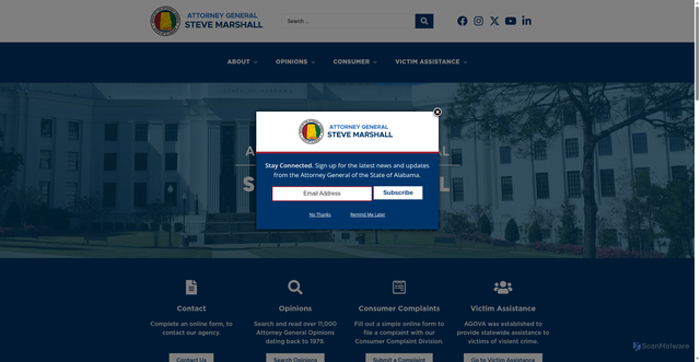 Security scan screenshot of https://www.alabamaag.gov/