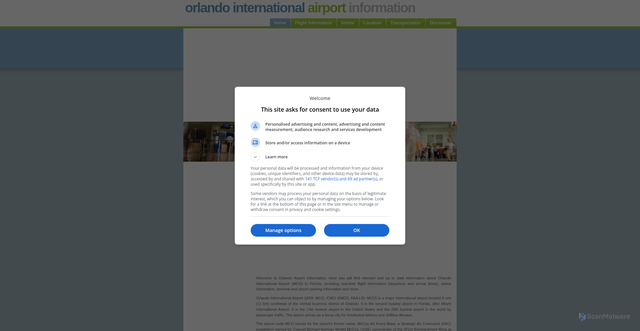 Security scan screenshot of http://mco.airport-viewer.com/