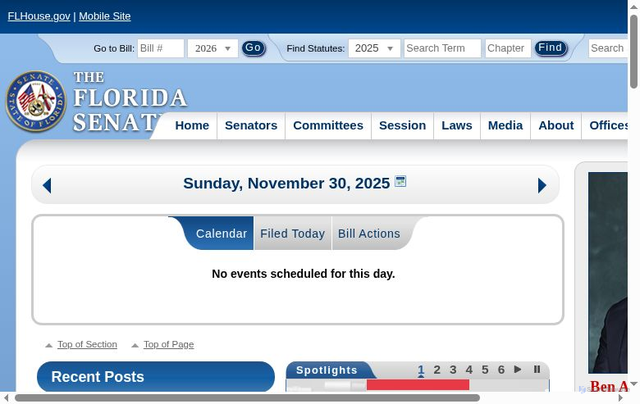 Security scan screenshot of https://www.flsenate.gov/
