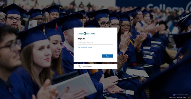 Security scan screenshot of https://collegeoflakecounty.sysaidit.com