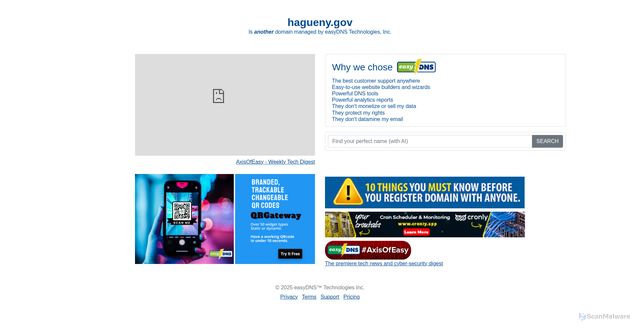 Security scan screenshot of http://hagueny.gov/