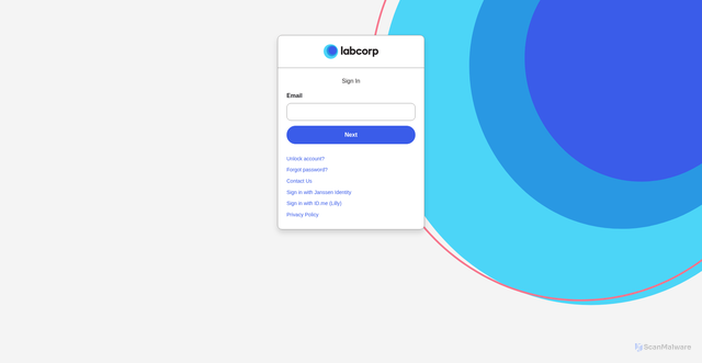 Security scan screenshot of https://xsp.labcorp.com