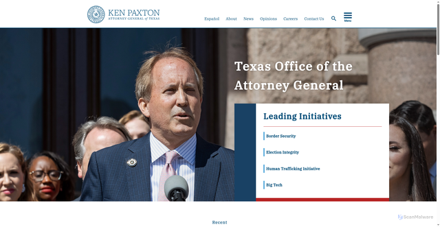 Security scan screenshot of https://texasattorneygeneral.gov/