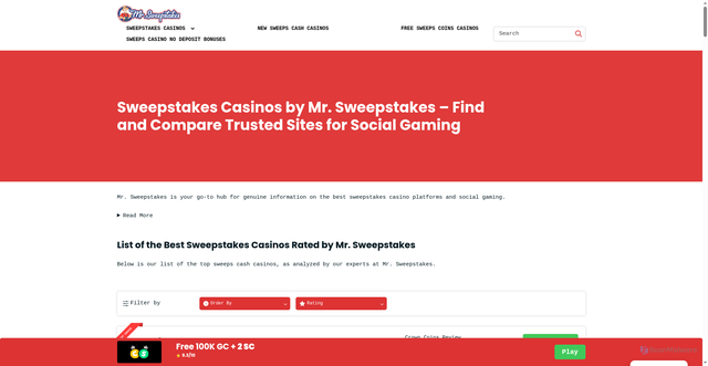 Security scan screenshot of https://www.mrsweepstakes.com