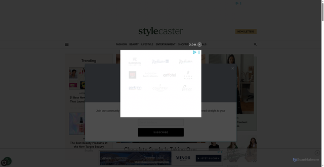 Security scan screenshot of https://stylecaster.com