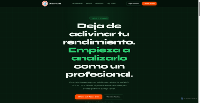 Security scan screenshot of https://velometricspro.com/