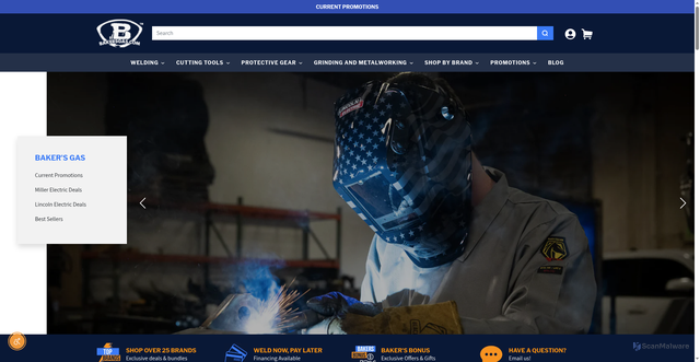 Security scan screenshot of https://bakersgas.com