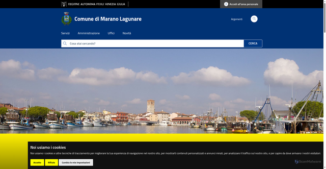 Security scan screenshot of https://www.comune.maranolagunare.ud.it