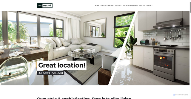 Security scan screenshot of http://www.meaneliving.co.za/
