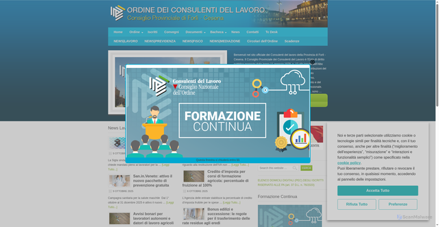 Security scan screenshot of https://www.consulentidellavoro.fc.it/