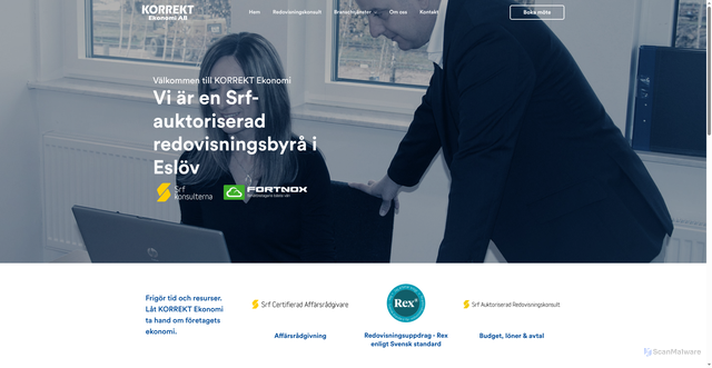 Security scan screenshot of https://korrektekonomi.se