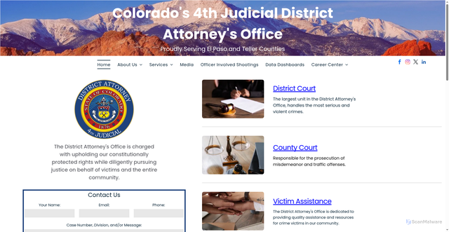 Security scan screenshot of https://www.da4colorado.gov/