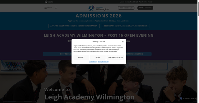 Security scan screenshot of https://leighacademywilmington.org.uk/