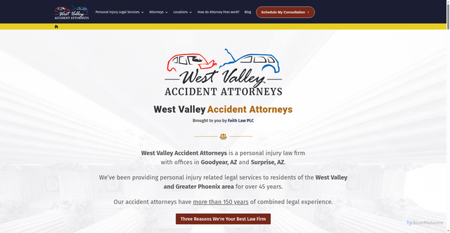 Security scan screenshot of https://westvalleyaccidentattorneys.com/