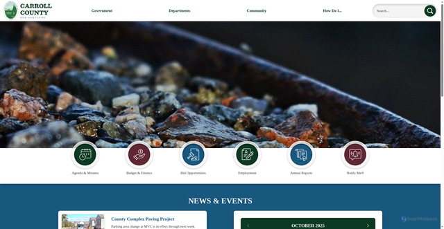 Security scan screenshot of https://carrollcountynh.gov/