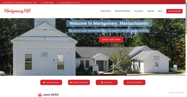 Security scan screenshot of https://montgomeryma.gov/