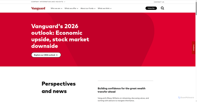 Security scan screenshot of https://corporate.vanguard.com/