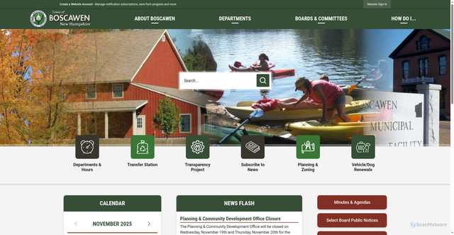 Security scan screenshot of https://boscawennh.gov/
