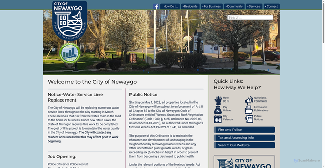 Security scan screenshot of https://newaygo.gov/