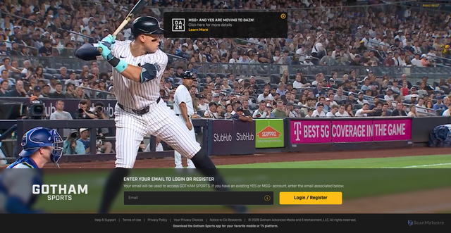 Security scan screenshot of https://gothamsports.com