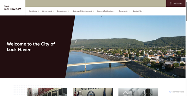 Security scan screenshot of https://www.lockhavenpa.gov/