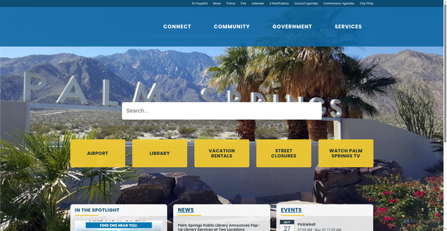 Security scan screenshot of https://www.palmspringsca.gov/