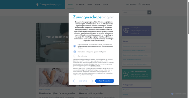 Security scan screenshot of https://www.zwangerschapspagina.nl