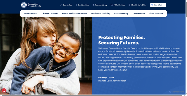 Security scan screenshot of https://www.ctprobate.gov/