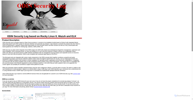 Security scan screenshot of http://www.odinsecuritylog.com/