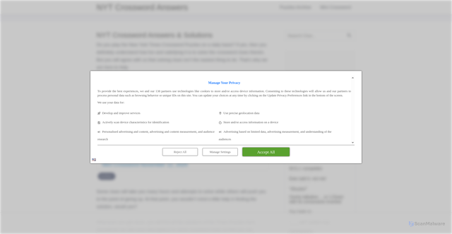 Security scan screenshot of https://nytcrosswordanswers.org/